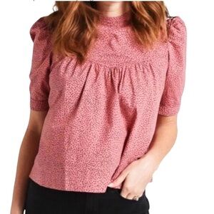 Anthropologie Citizens Of Humanity Top Dorothy Puff Sleeve Blouse Pink — Size S